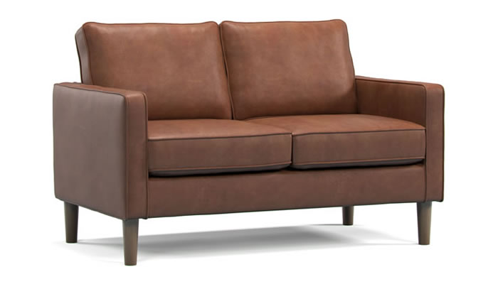 Studio Sits Carriage 2 Seater Sofa in Faux Leather Tan